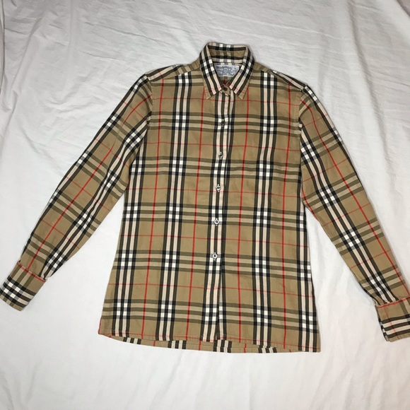 vintage burberry button up